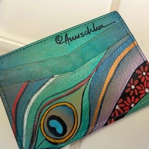 Anuschka card holder, Peacock